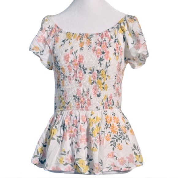 NWT BALTIC BORN EMILY WONDER SMALL FLORAL TOP SHIRT BLOUSE PINK BOHO PEASANT - Picture 1 of 12